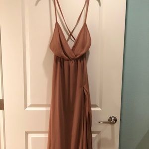 High Slit Mocha Maxi Dress from Naked Wardrobe